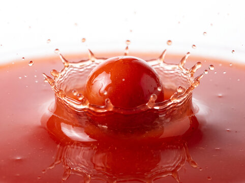 Fresh Tomatoes with Red Juice Splash