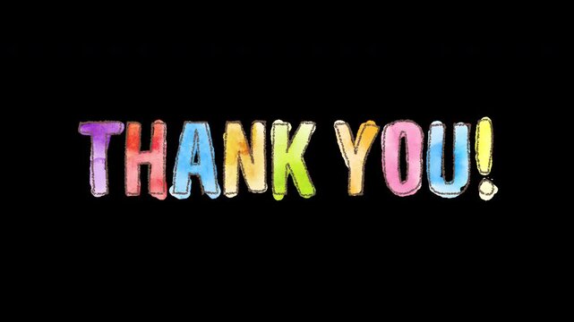 Thank You Hand Drawn Watercolor Text Animation
