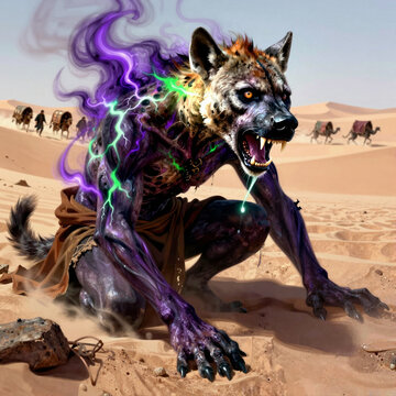 a terrifying Arabian ghoul (al-ghoul)