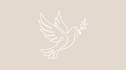 Obraz premium Minimalist peace dove, line art bird