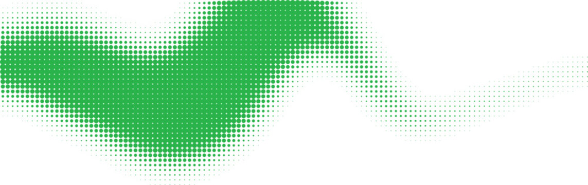 A bright green check mark icon with a soft halftone dotted texture effect representing success and correct status on a clean design isolated on transparent background, Vector