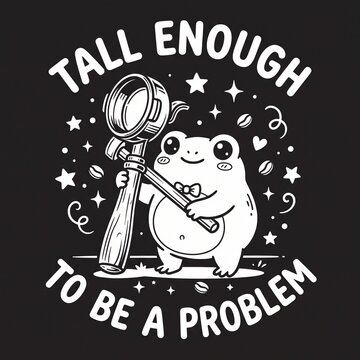 Cute Frog Holding Giant Espresso Portafilter Tall Enough To Be A Problem Funny Barista Coffee Vector Illustration