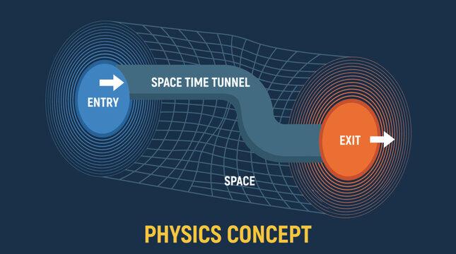 Wormhole Space Time Tunnel Physics Concept