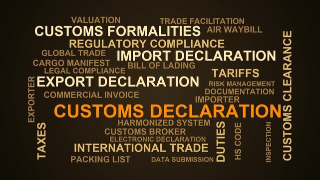 Customs Declaration Word Cloud