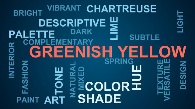 Greenish Yellow Word Cloud