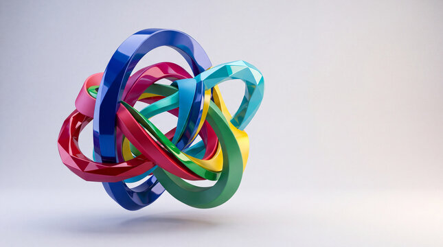 Creative Abstract 3D Sculpture with Saturated Colors