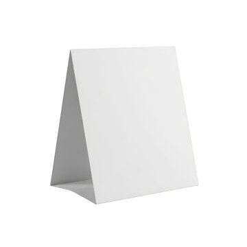Blank white paper table tent card for restaurant menu isolated on transparent background