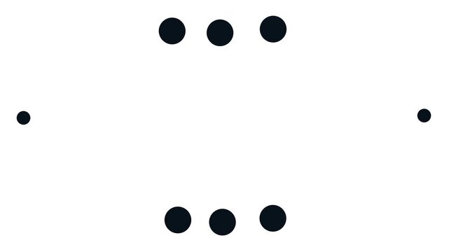 Large circles tremble in the upper and lower zones. Small dots tremble along the edges.