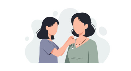 Fototapeta premium Young woman avatar profile portrait vector illustration with copy space