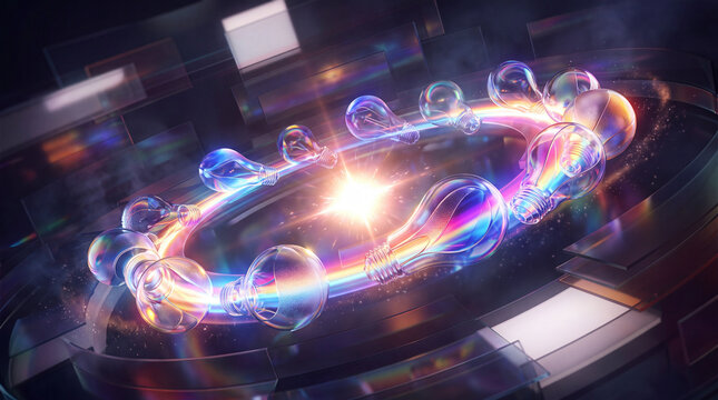 Creative Thinking Concept with Floating Idea Forms