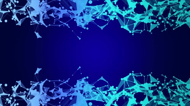 4k abstract digital plexus frame moving connected dots line hi-tech network presentation background copy space