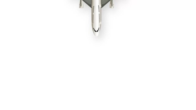 Multiple Commercial Airplanes Falling Vertically on a White Background