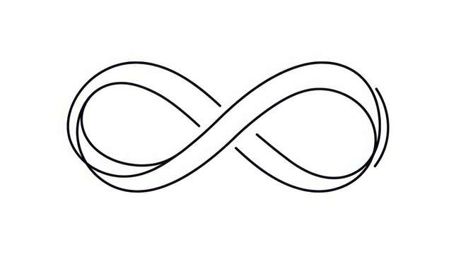 Continuous line art illustration of an infinity symbol representing endless eternity with infinity