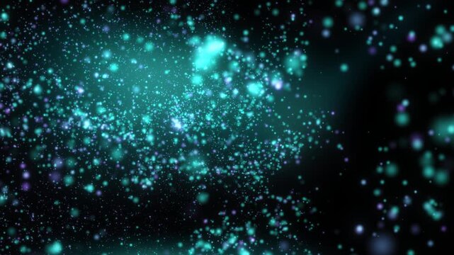 3D Render A vibrant 3D rendered abstract background with glowing particles and cosmic effects.