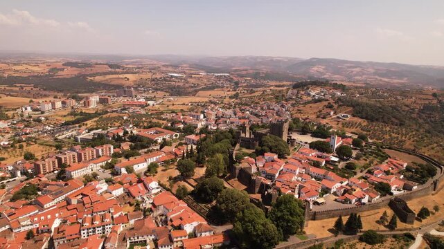 Drone Panorama of Bragan&ccedil;a Castle and Historic Center