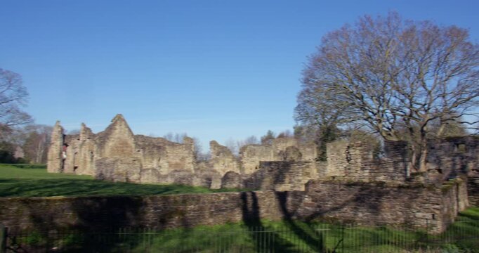 Extra wide shot South side of Basingwerk Abbey
