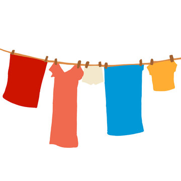 clothes hanging on a clothesline