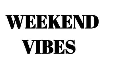 Weekend Vibes text typography isolated on white background for social media content. © MdMajid
