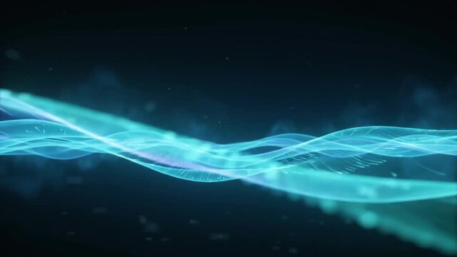 abstract blue purple glowing light waves flowing dynamic technology background loop