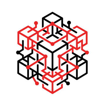 Abstract Cybernetic Network Node Structure Digital Representation