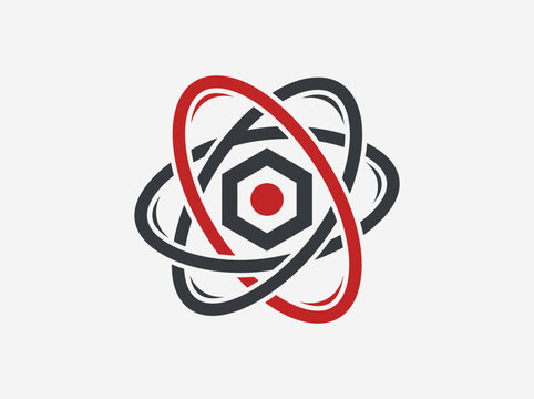 Abstract Atomic Structure Logo Design For Science Technology