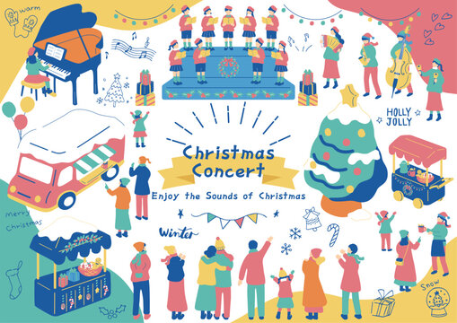 クリスマスコンサートを楽しむ人たち
