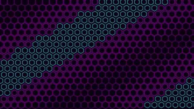 Cyberpunk Hexagon Hive Neon Grid Loop