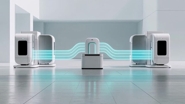 Industrial Automation Motion Background with Copy Space