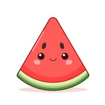 A cute minimalist flat vector clipart of a watermelon