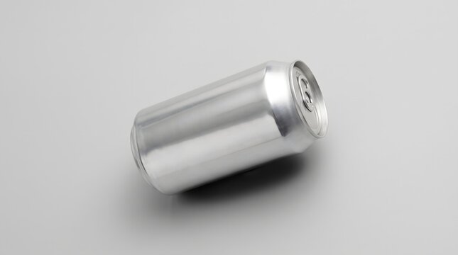 Blank aluminum can lying down metal can beverage can soda can drink container