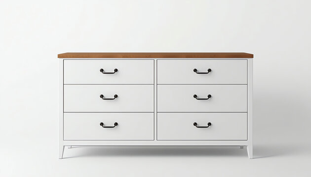 House furniture - Modern white small commode isolated