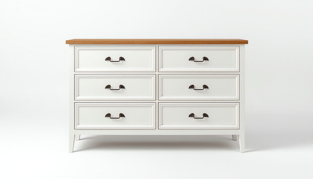 House furniture - Modern white small commode isolated