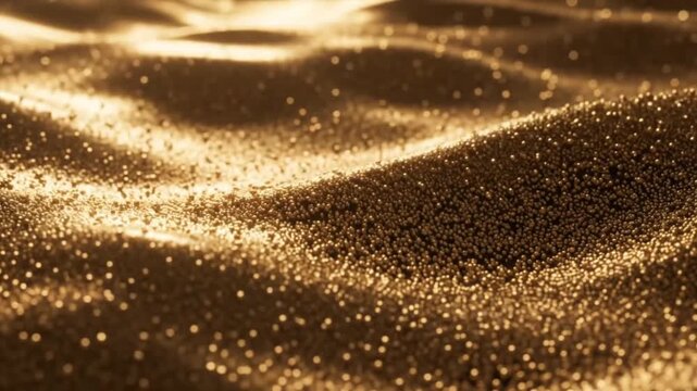 abstract golden particle wave spiraling liquid gold swirling dynamic energy motion background loop video