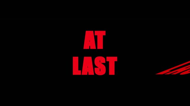 Kinetic Typography AT LAST Text Animation with Glitch Effect in Dark Environment