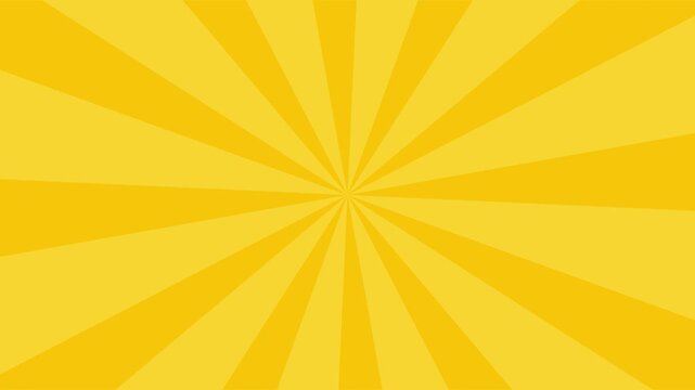 Rotating yellow sunburst radial rays background seamless loop