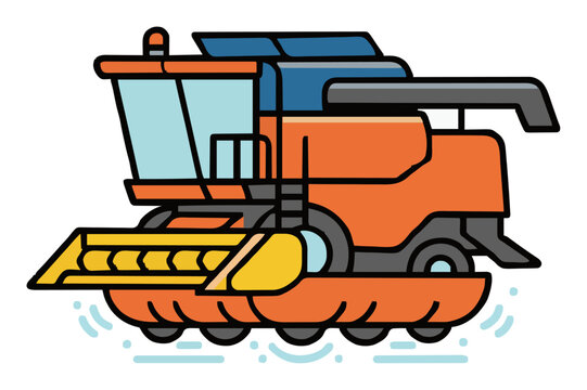 Futuristic hover combine harvester side view vector .... Generative AI