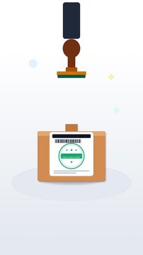 Free delivery stamp stamping package, gratis shipping and package transport