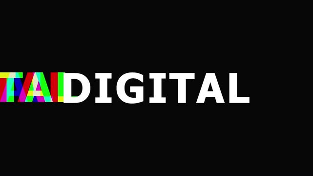 Digital Text Glitching with Datamosh Effect in Dark Studio Lighting