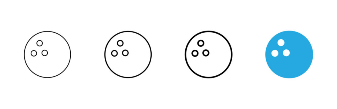 Bowling icon vector. bowling ball and pin sign and symbol.