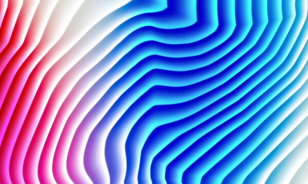 Abstract background with colorful wavy lines and a paper cut out effect
