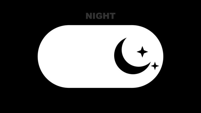 Animated Day to Night Theme UI Toggle Switch on Black Background