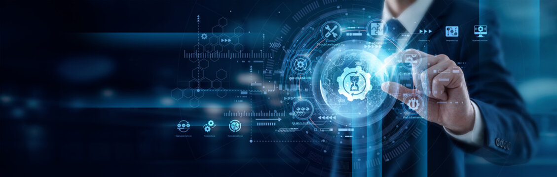 Operations manager hand hold global Work In Progress network tracking active manufacturing stages. Continuous monitoring ensures project milestones are met while maintaining high quality.