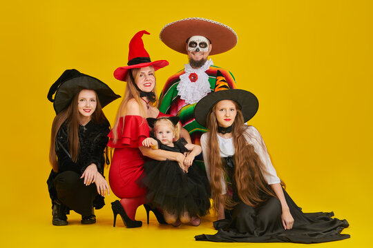 Colorful Halloween Family