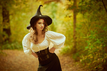 Naklejka premium Witch Autumn Forest