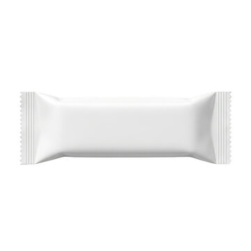 Blank white snack bar packaging mockup isolated on white background