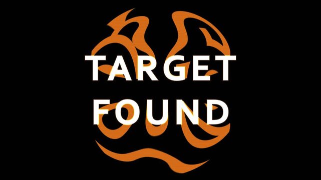 Abstract fiery orb with ' FOUND' text during dynamic motion against dark background