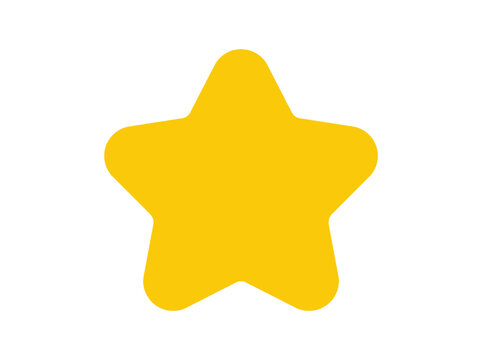Bright Yellow Star Shape Illustration.