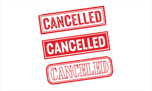 Cancelled Red Rubber Stamp Seal Vector