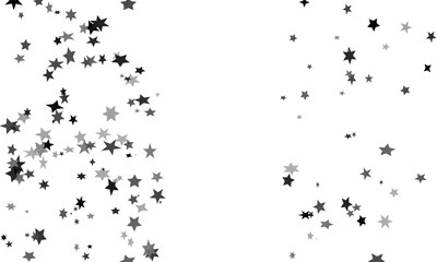 Obraz premium Scattered small dark stars in a dynamic celebratory pattern against a clean white background with soft shadows for festive design