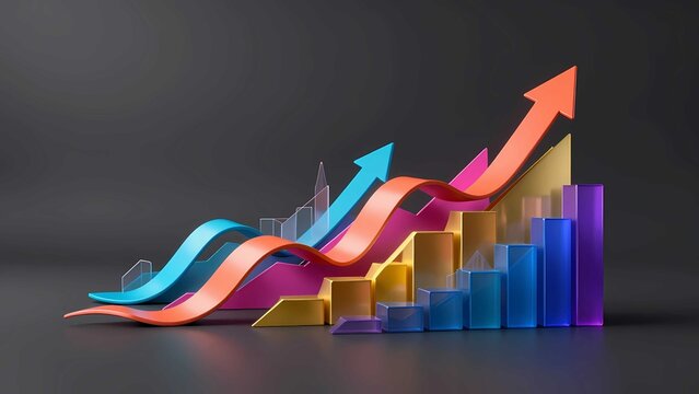 Premium investment background with vibrant geometric economic movement